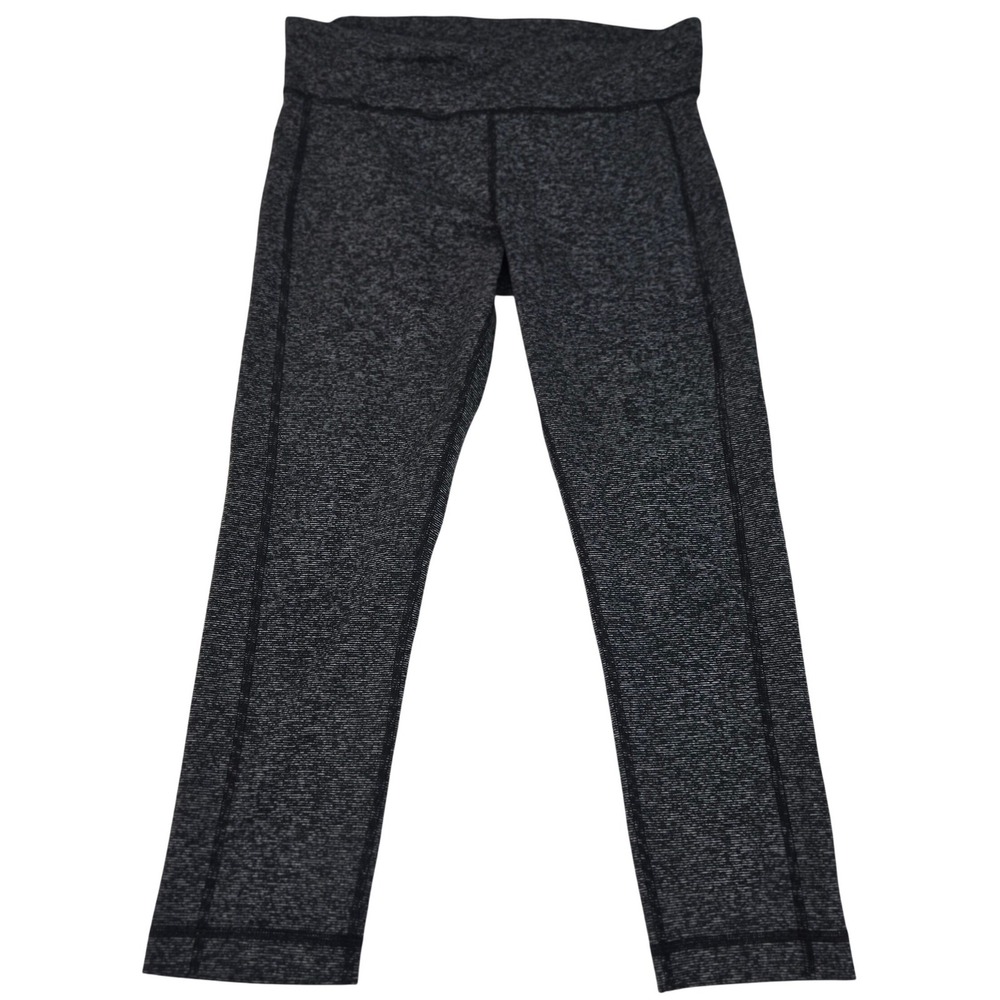 Under Armour HeatGear Cropped‎ Leggings Women S Small Gray Space Dye Capris SS17